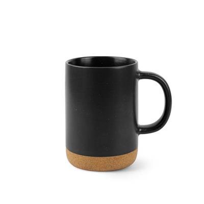 Tasse en céramique avec socle en liège 320ml Keren Noir