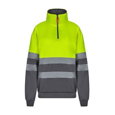 OBG.PUB - Sweatshirt bicolore en polyester éponge Pariola Jaune / Gris Sweatshirt bicolore en polyester éponge Pariola Jaune / Gris