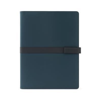 Bloc-notes A4 avec fermeture magnétique en PU Simo Bleu