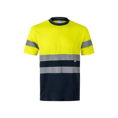 T-shirt avec bandes réfléchissantes Kiarosa Jaune / Bleu marine