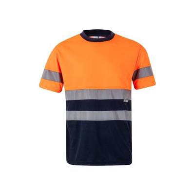 T-shirt avec bandes réfléchissantes Kiarosa Orange / Bleu marine