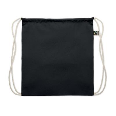 Sac à dos léger avec cordon en coton Mercas Noir