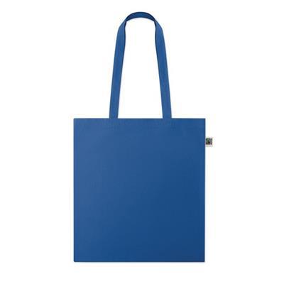 Sac shopping en coton avec longues anses Oriane Bleu roi