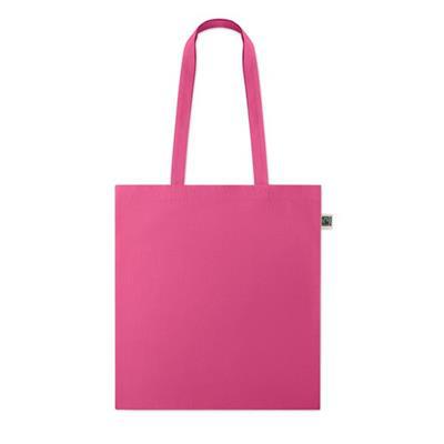 Sac shopping en coton avec longues anses Oriane Fushia