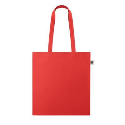 Sac shopping en coton avec longues anses Oriane Rouge