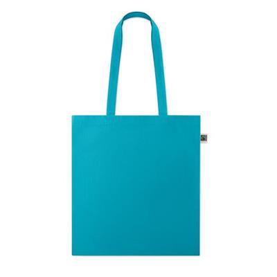 Sac shopping en coton avec longues anses Oriane Turquoise
