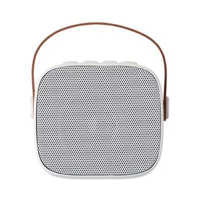 Enceinte sans fil 5W en ABS recyclé et PU Miseora Blanc