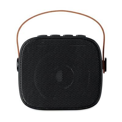 Enceinte sans fil 5W en ABS recyclé et PU Miseora Noir