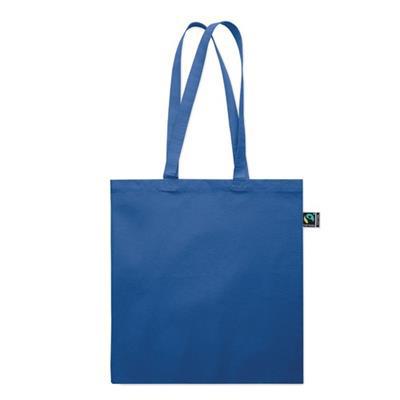 Sac shopping en coton avec soufflet Nekita Bleu roi