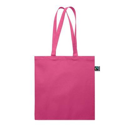 Sac shopping en coton avec soufflet Nekita Fushia