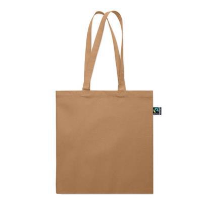 Sac shopping en coton avec soufflet Nekita Marron