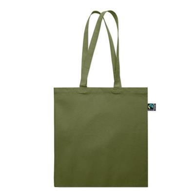 Sac shopping en coton avec soufflet Nekita Vert militaire
