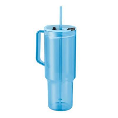 Gobelet avec couvercle en RPET 1200ml Remila Bleu ciel