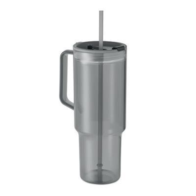 Gobelet avec couvercle en RPET 1200ml Remila Gris