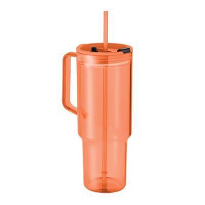 Gobelet avec couvercle en RPET 1200ml Remila Orange