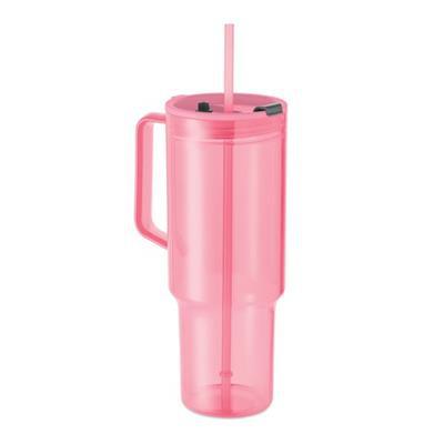 Gobelet avec couvercle en RPET 1200ml Remila Rose