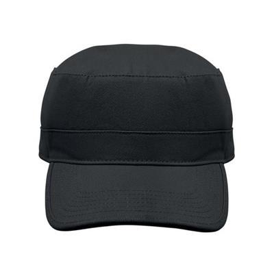 Casquette Militaire en Coton Brossé robuste Talvo Noir