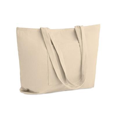 Grand sac shopping élégant en velours Yronne Beige