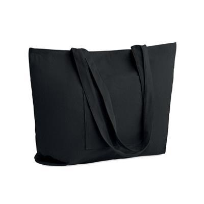 Grand sac shopping élégant en velours Yronne Noir