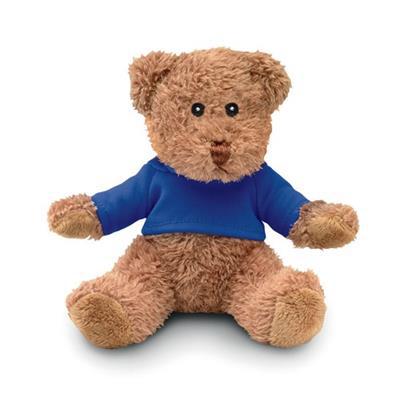 Ourson en peluche polyester avec T-Shirt Bravio Bleu
