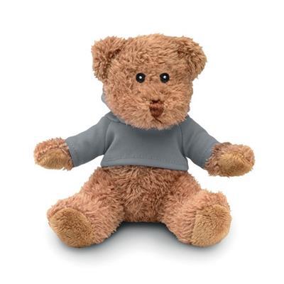 Ourson en peluche polyester avec T-Shirt Bravio Gris