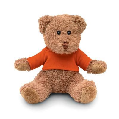 Ourson en peluche polyester avec T-Shirt Bravio Orange
