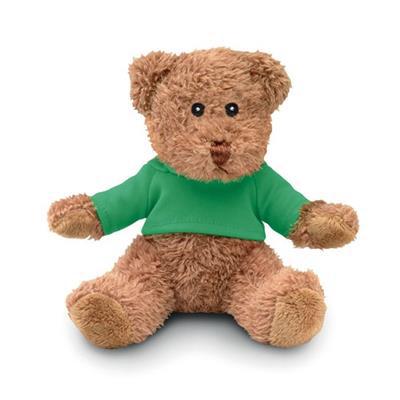 Ourson en peluche polyester avec T-Shirt Bravio Vert