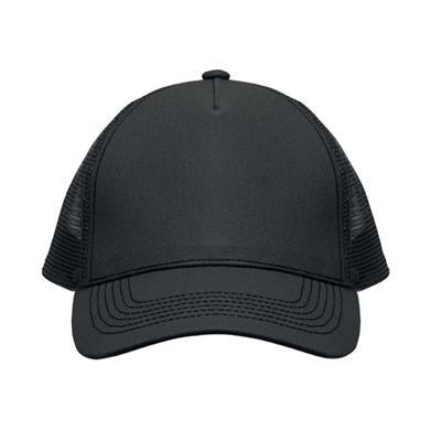 Casquette Trucker 5 Panneaux en coton Trelvox Noir