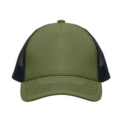 Casquette Trucker 5 Panneaux en coton Trelvox Vert militaire