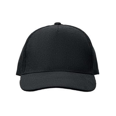 Casquette 5 Pans en velours robuste Velmox Noir