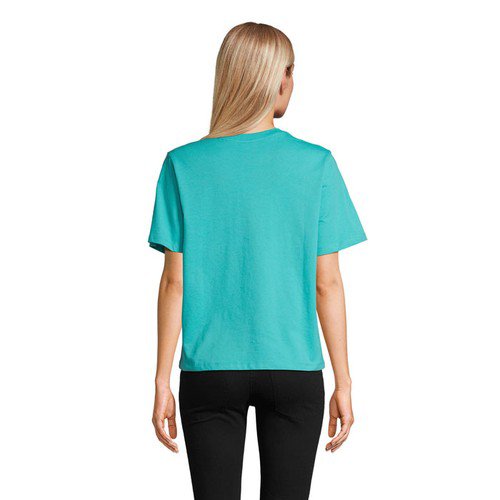 OBG.PUB - Tee-Shirt Femme Publicitaire en Coton Bio Velya Bleu des mers du sud Tee-Shirt Femme Publicitaire en Coton Bio Velya Bleu des mers du sud
