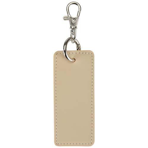 Porte-clés rectangulaire en PU recyclé Veklo Beige