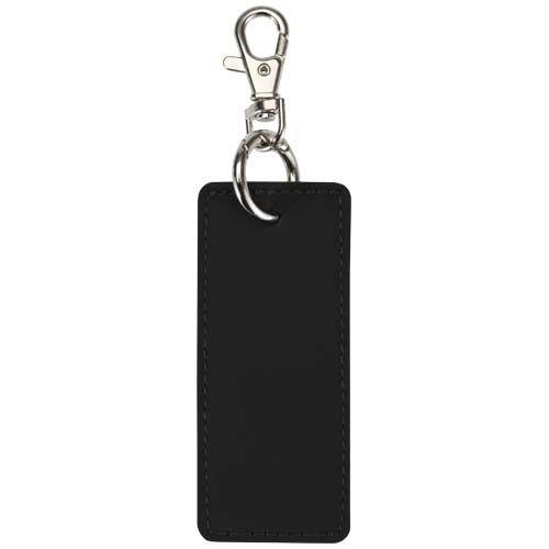 Porte-clés rectangulaire en PU recyclé Veklo Noir