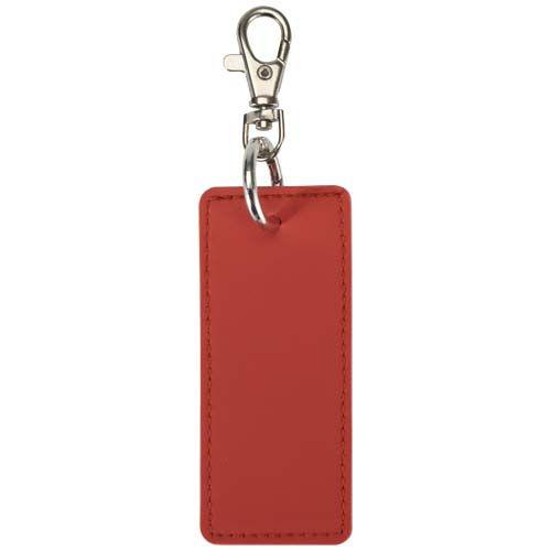 Porte-clés rectangulaire en PU recyclé Veklo Rouge