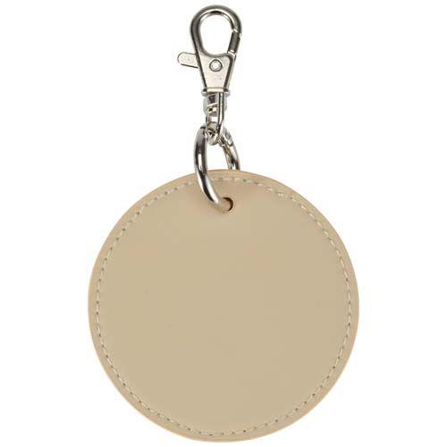 Porte-clés Rond en simili cuir recyclé Veklo Beige