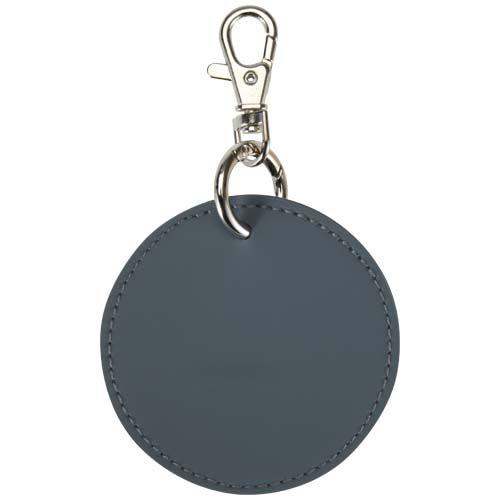 Porte-clés Rond en simili cuir recyclé Veklo Bleu