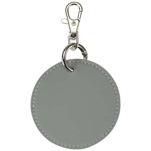 Porte-clés Rond en simili cuir recyclé Veklo Gris