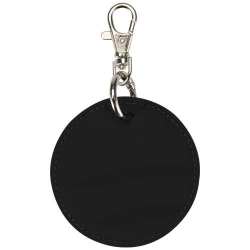 Porte-clés Rond en simili cuir recyclé Veklo Noir