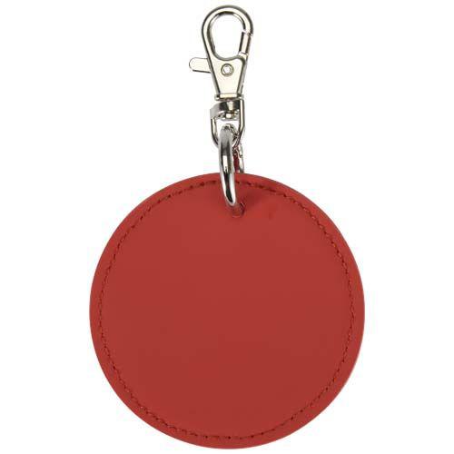 Porte-clés Rond en simili cuir recyclé Veklo Rouge