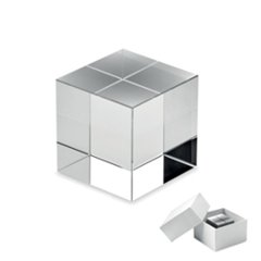 Trophée de forme cube en verre élégante Velio