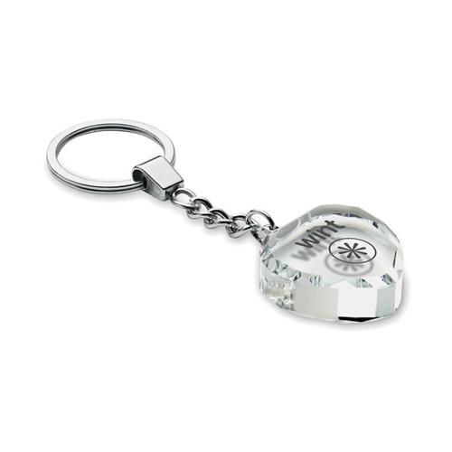 Porte-clés avec forme cœur en verre Fizzer Transparent