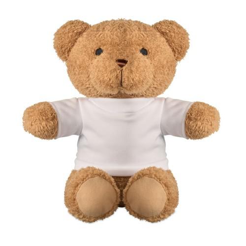 Peluche Ourson doux avec T-shirt Brelo Blanc