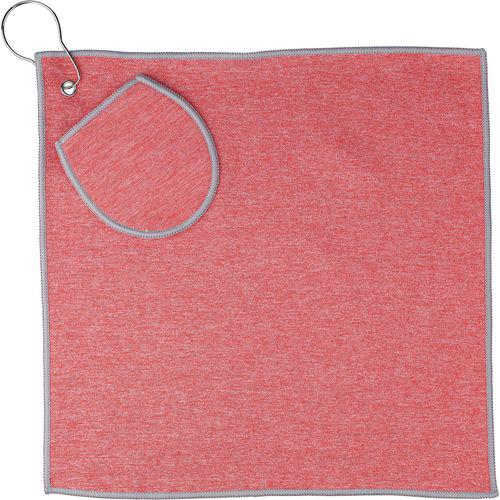Serviette de Golf en rPET avec Poche Veldri Rouge