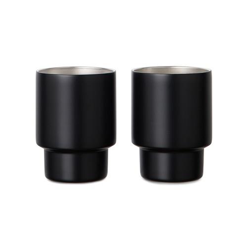 Set 2 tasses en acier inox recyclé avec Design Zeram Noir