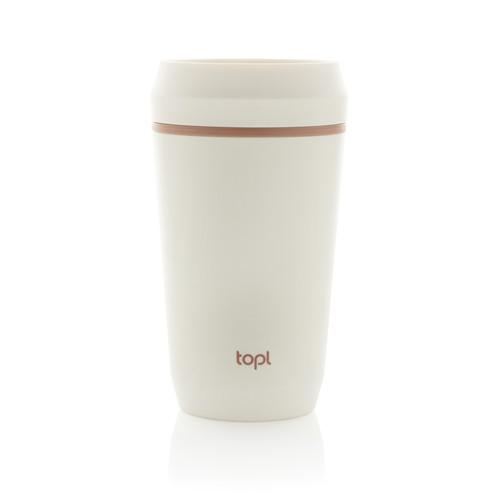 OBG.PUB - Mug 354 ml avec couvercle en plastique PP recyclé Torvel Blanc Mug 354 ml avec couvercle en plastique PP recyclé Torvel Blanc