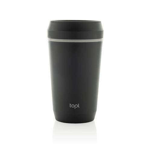 OBG.PUB - Mug 354 ml avec couvercle en plastique PP recyclé Torvel Gris Mug 354 ml avec couvercle en plastique PP recyclé Torvel Gris