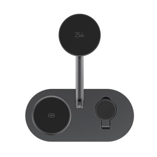 OBG.PUB - Chargeur Magnétique 3 en 1 25W de Bureau Zelvio Gris Chargeur Magnétique 3 en 1 25W de Bureau Zelvio Gris
