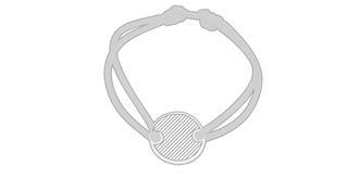 Bracelet cordon avec jeton en métal Wish - Marquage Verso