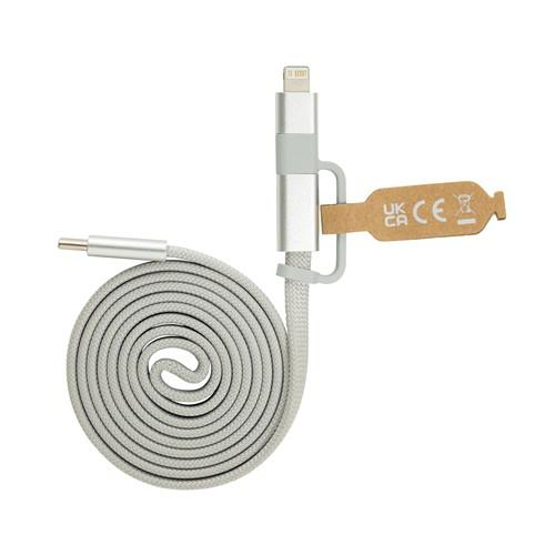 OBG.PUB - Câble magnétique 2 en 1 60W en PET recyclé Zendana Gris Câble magnétique 2 en 1 60W en PET recyclé Zendana Gris