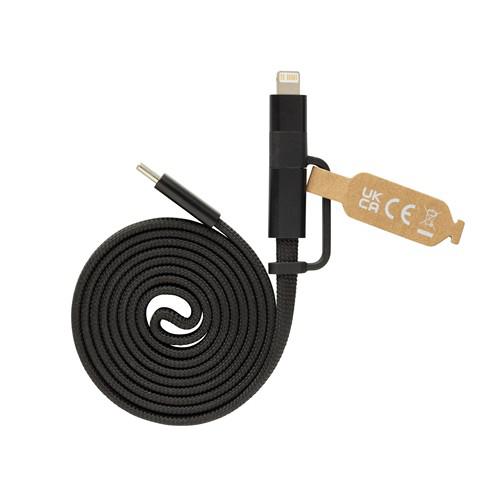 OBG.PUB - Câble magnétique 2 en 1 60W en PET recyclé Zendana Noir Câble magnétique 2 en 1 60W en PET recyclé Zendana Noir
